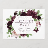 気分転換 |ドラマチックな紫のワインフォト誕生 案内状 (正面)