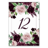 気分転換 |ドラマチックな紫のワインフローラフレーム テーブルナンバー (正面)