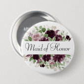 気分転換 |ドラマティックパープルワインブライダルパーティ 缶バッジ (正面&裏面)