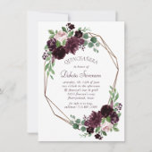 気分転換 |ドラマティックパープルワイン誕生日 招待状 (正面)