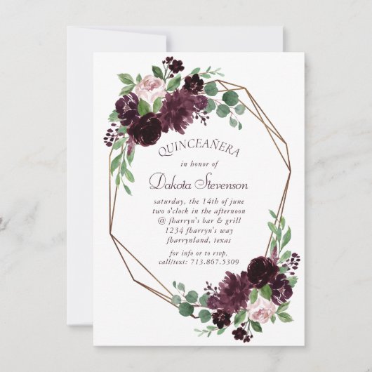 気分転換 |ドラマティックパープルワイン誕生日 招待状 (正面)