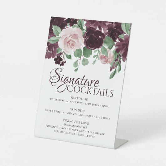 気分転換 |紫のドラマチックなシグネチャードリンク 台座サイン (正面)