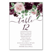 気分転換 |紫色のワインのゲスト名 テーブルナンバー (正面)