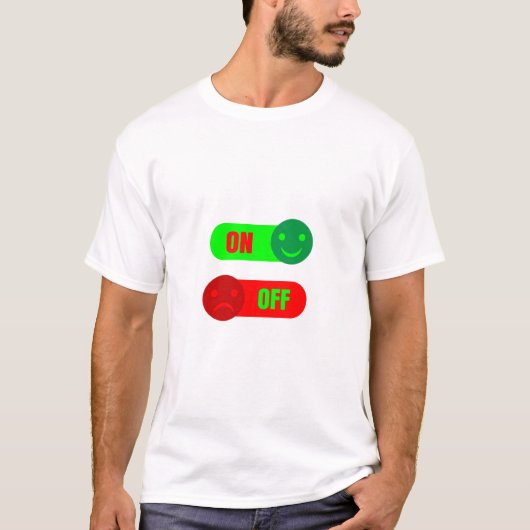 気分 オン オフ 絵文字 メンズ Tシャツ (正面)