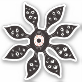 気味の悪いウィッチハイフラワーアイモンスター シール