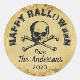 気味の悪いスカルクモ類ゴシックハローウィンパーティ ラウンドシール