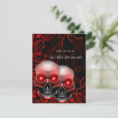 気味の悪いスカルハロウィーンのブライドメイド提案カード 招待状 (スタンド正面)
