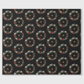 気味の悪いスカルリース包装紙 ラッピングペーパー (フラット)