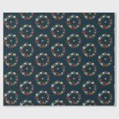 気味の悪いスカルリース包装紙 ラッピングペーパー (フラット)