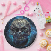 気味の悪いスカル ペーパープレート (パーティー)