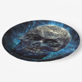 気味の悪いスカル ペーパープレート (アングル)