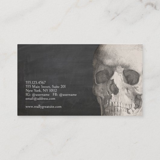 気味の悪いスカル 名刺 (裏面)