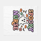 気味の悪いナースクラシックTシャツ フリースブランケット (正面(横))
