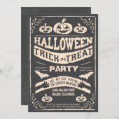 気味の悪いハロウィントリックまたはトリートパーティの招待状 招待状 (正面/裏面)
