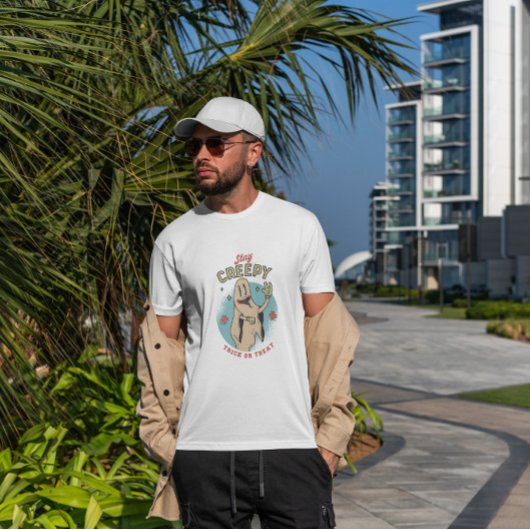 気味の悪いハロウィーンを続ける Tシャツ