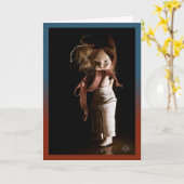 気味の悪いハロウィーン人形と皆の挨拶。 カード (黄色い花)