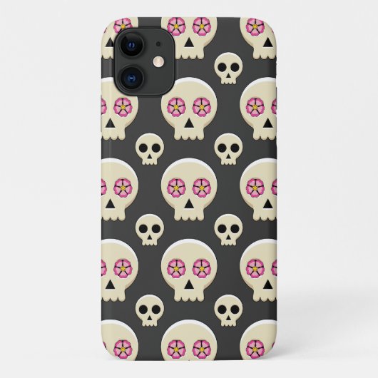 気味の悪い可愛いかわいいゴシックスカル花柄 Case-Mate iPhoneケース (裏面)