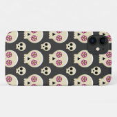 気味の悪い可愛いかわいいゴシックスカル花柄 Case-Mate iPhoneケース (裏面(横))