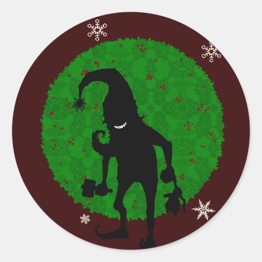 気味の悪い小妖精や小人 ラウンドシール (正面)