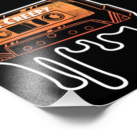 気味悪いカセットのテープを滴らせるハロウィーン音楽を手に入れる フォトプリント            (角)