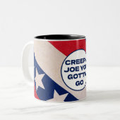 気味悪いジョー行かなきゃブランドン行こうおもしろい ツートーンマグカップ (正面左)