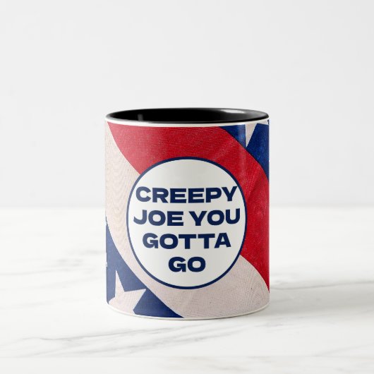 気味悪いジョー行かなきゃブランドン行こうおもしろい ツートーンマグカップ (中央)