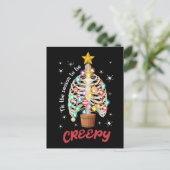 気味悪いスケルトンになるシーズン醜いクリスマス ポストカード (スタンド正面)