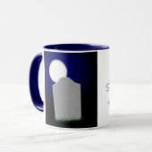 *気味悪いハロウィンの月および墓碑 マグカップ (正面左)