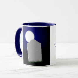 *気味悪いハロウィンの月および墓碑 マグカップ