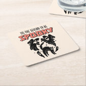 気味悪いハロウィン不気味の季節 スクエアペーパーコースター (アングル)