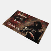 気味悪い死神血の背景歓迎！ ドアマット (アングル)