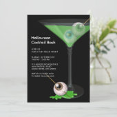 気味悪い眼球カクテルハローウィンパーティ招待状 招待状 (スタンド正面)