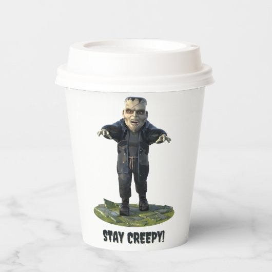 気味悪くしてろ！フランケンシュタインモンスター 紙コップ (正面)