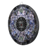 気品あるブラックフラワーのクラシックなカップル名 ウェディング ダーツボード (正面右)