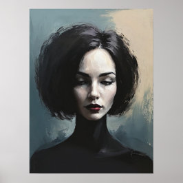 気品ある女性の肖像画アート ポスター