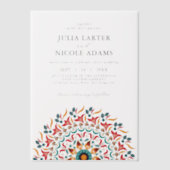 気品ある 壮麗な 祭典の 優雅さ マンダラ ウェディング ベラム紙招待状 (正面)