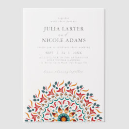 気品ある 壮麗な 祭典の 優雅さ マンダラ ウェディング ベラム紙招待状