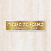 気品と魅力を兼ね備えた「お座りください」 サインプレート (正面)