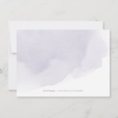 気品のある紫とゴールドのカリグラフィー結婚式の披露宴 招待状 (裏面)