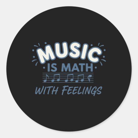 気持ちで奏でる音楽は数学 Music Teacher 引用 ラウンドシール (正面)