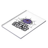 気持ちを落ち着かせて、のんびりと進め。かわいいクモのダジャレ ノートブック (左側)