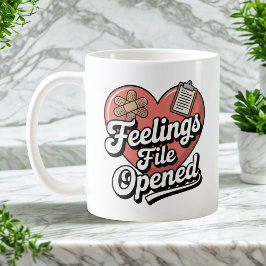 気持ちファイルを開く | 自己認識の癒しユーモア コーヒーマグカップ