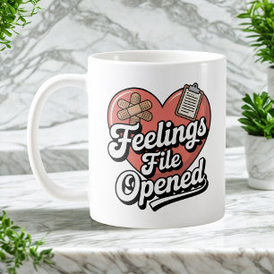気持ちファイルを開く 自己認識の癒しユーモア コーヒーマグカップ