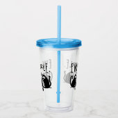 気持ち悪い人々 面白い猫 黒猫 アクリルタンブラー (右)