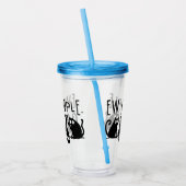 気持ち悪い人々 面白い猫 黒猫 アクリルタンブラー (左)