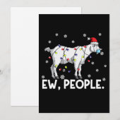 気持ち悪い人へのプレゼントに最適な面白いサンタの羊のクリスマスギフト シーズンカード (正面/裏面)