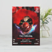 気持ち悪い怖いキラー・クローン ハロウィン誕生日パーティー 招待状 (スタンド正面)