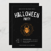 気持ち悪グランジいクモアダルトハローウィンパーティ 招待状 (正面/裏面)
