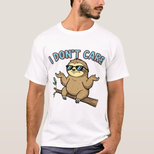 気楽に過ごすナマケモノ、気にしないデザインの必須Tシャツ Tシャツ (正面)