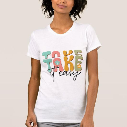 気楽に過ごそう リラックス メンタルヘルス セルフケア Tシャツ (正面)